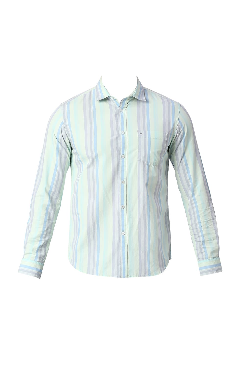 BASICS SLIM FIT COTTON STRIPE SHIRT