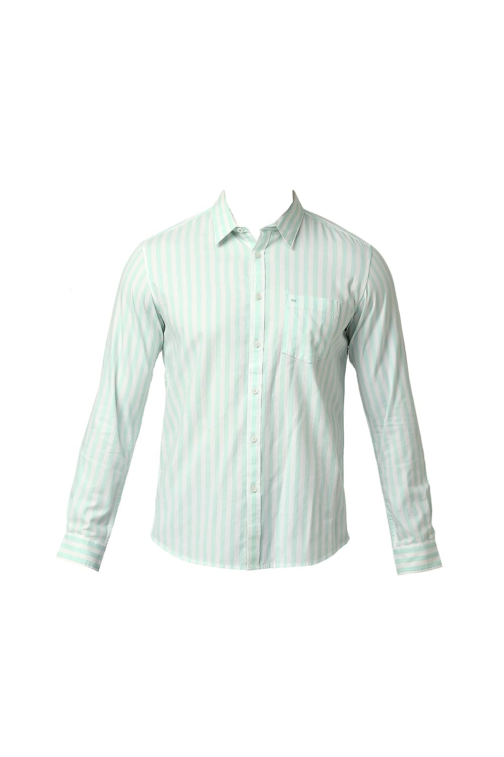 BASICS SLIM FIT COTTON TWILL STRIPE SHIRT