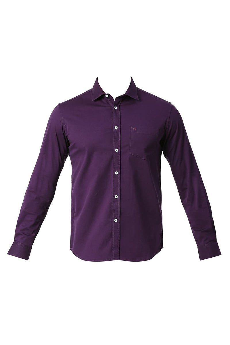 BASICS SLIM FIT COTTON TWILL STRETCH SHIRT