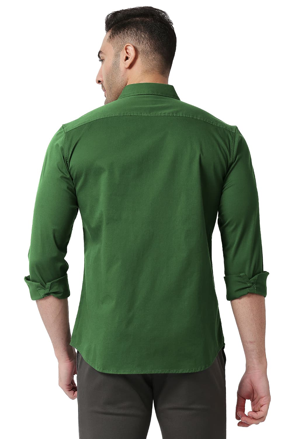 BASICS SLIM FIT COTTON TWILL STRETCH SHIRT