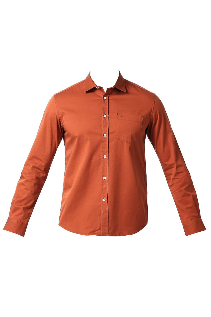 BASICS SLIM FIT COTTON TWILL STRETCH SHIRT