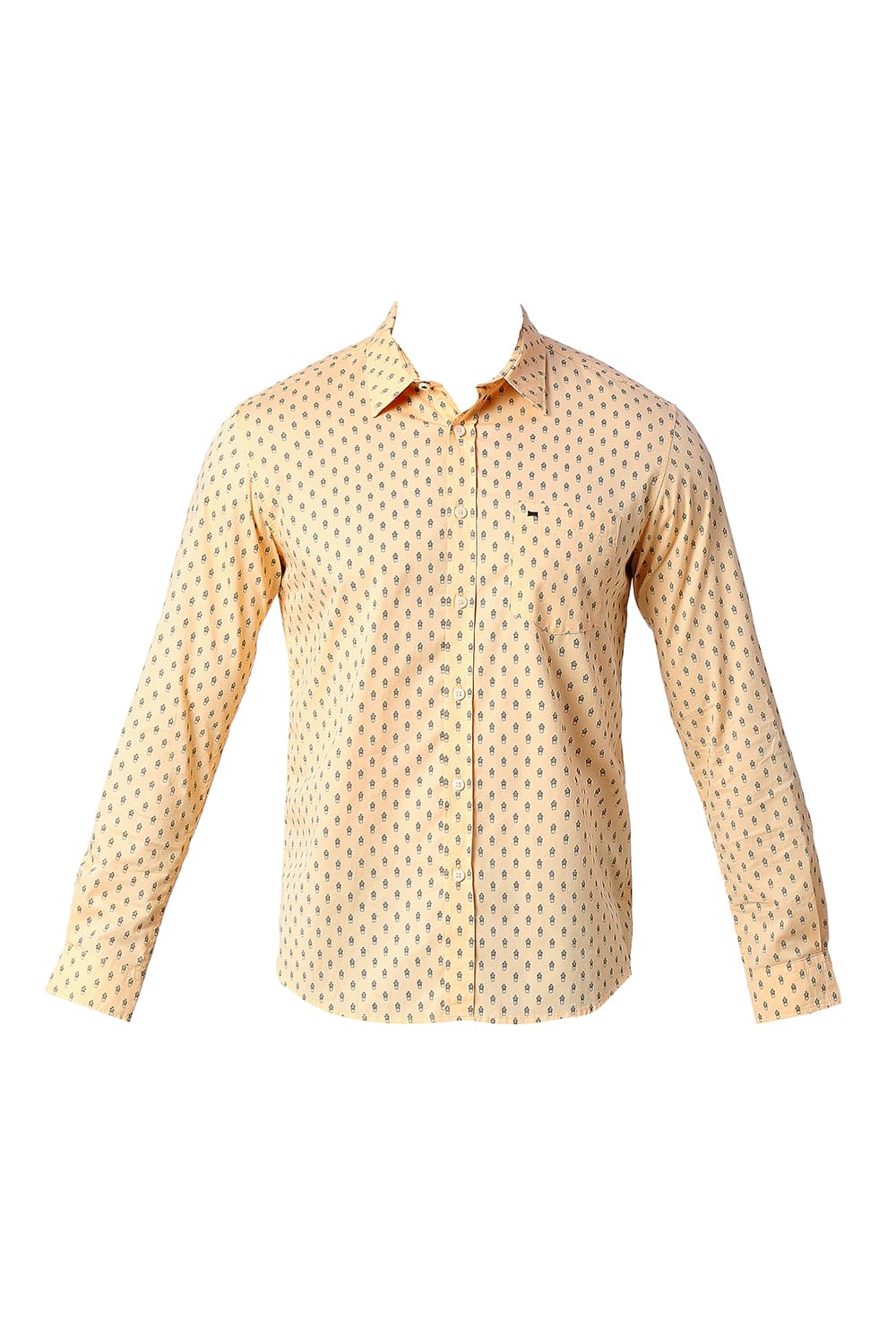 BASICS SLIM FIT COTTON TWILL PRINTED SHIRT