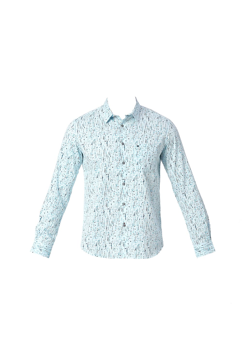 BASICS SLIM FIT COTTON TWILL PRINTED SHIRT