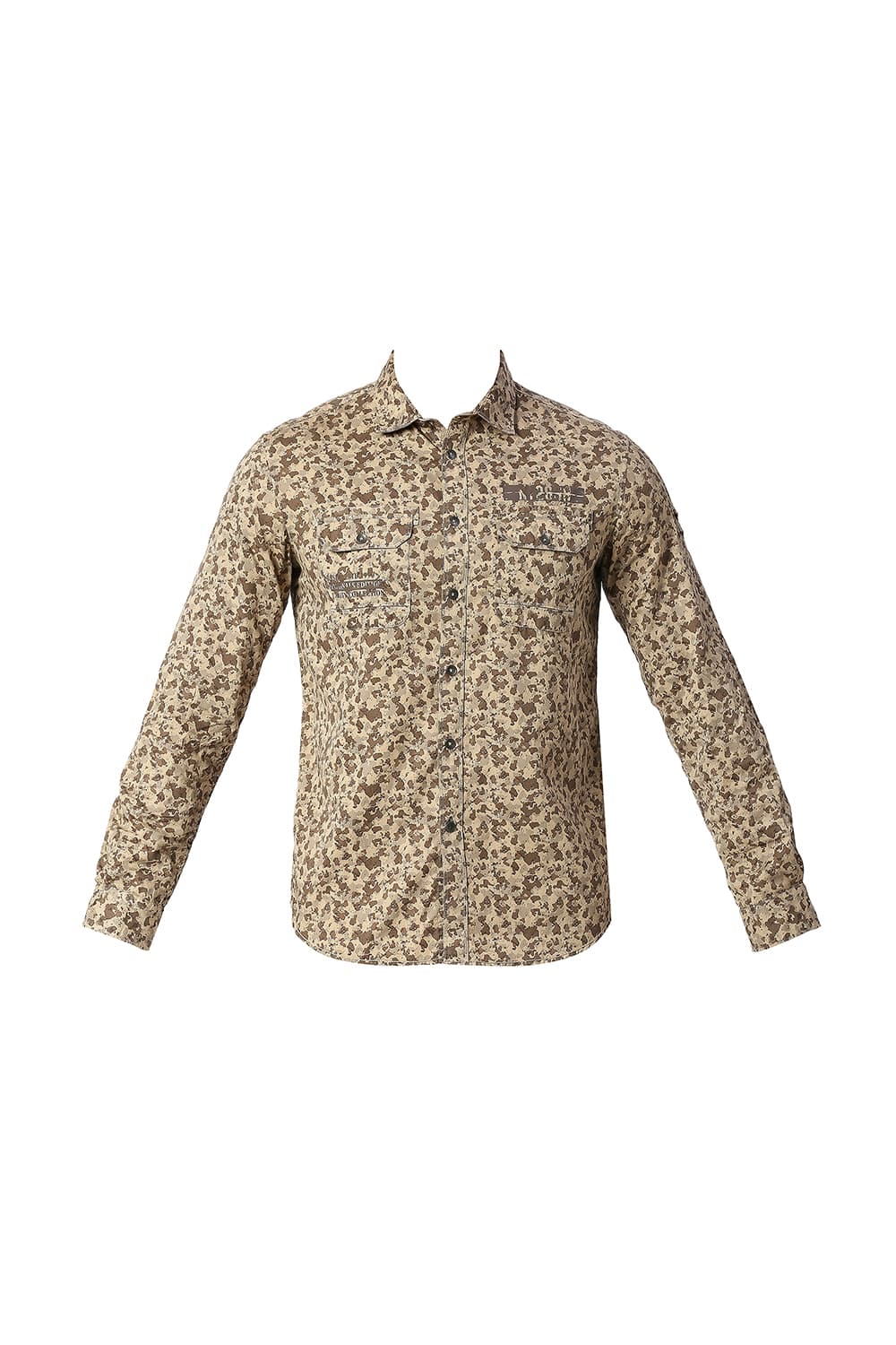 BASICS SLIM FIT COTTON PRINTED SHIRT