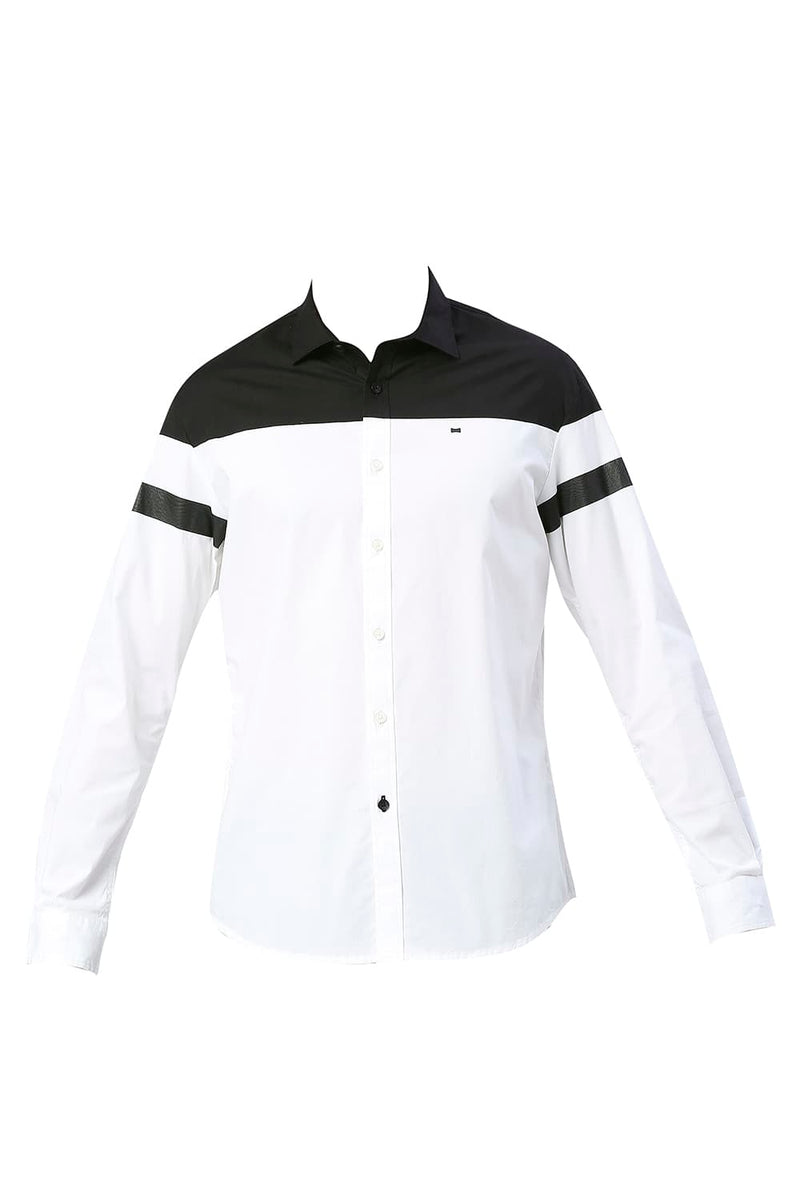 BASICS SLIM FIT COTTON POPLIN STRETCH SHIRT