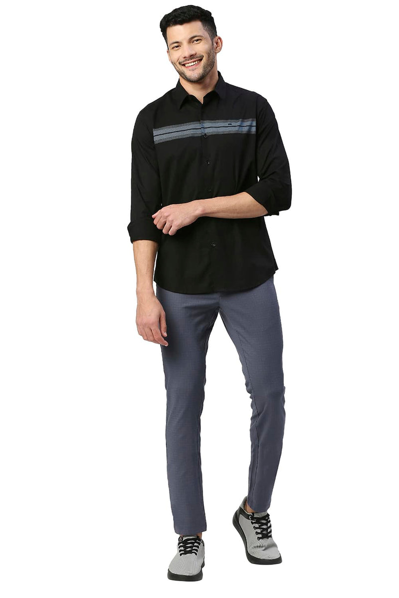 BASICS SLIM FIT COTTON POPLIN STRETCH SHIRT