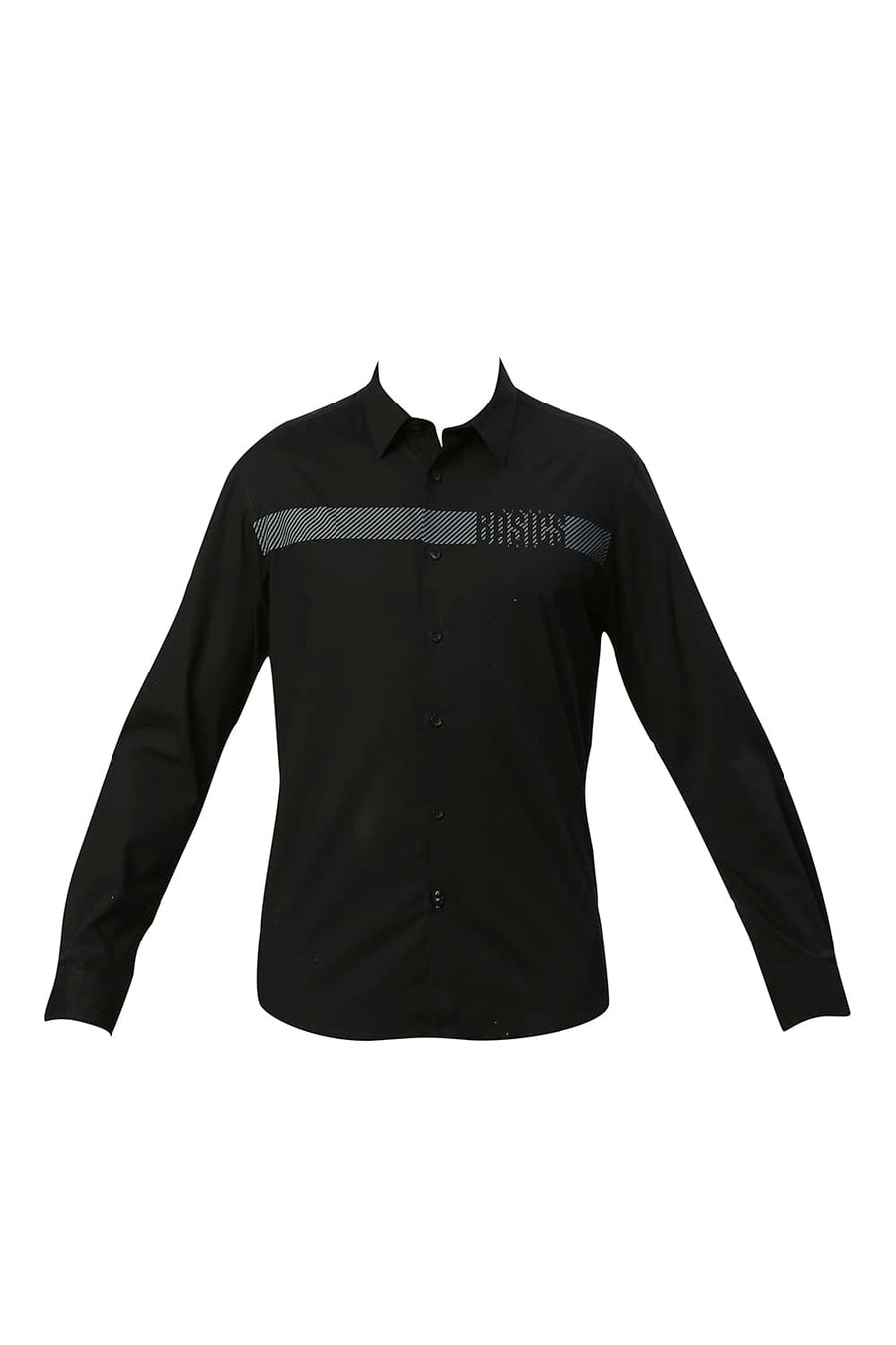 BASICS SLIM FIT JET BLACK COTTON POPLIN STRETCH SHIRT