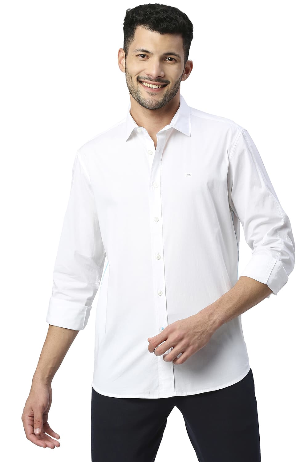 BASICS SLIM FIT COTTON OXFORD SHIRT