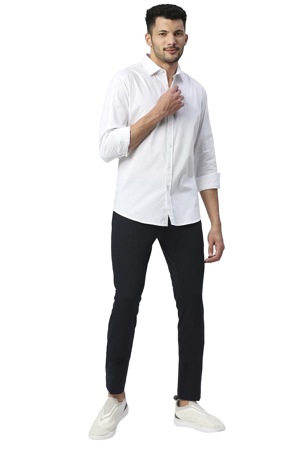 BASICS SLIM FIT COTTON OXFORD SHIRT