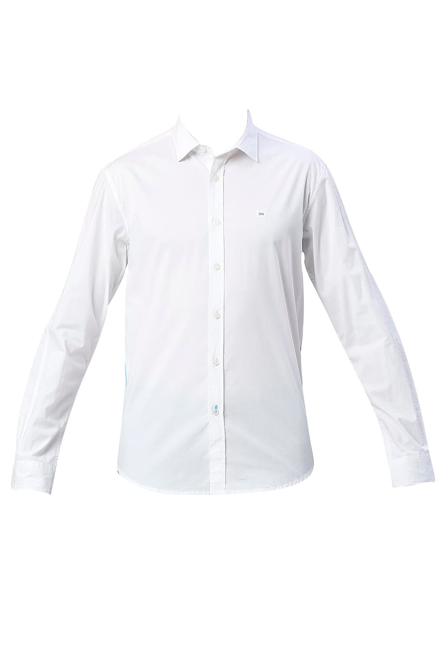 BASICS SLIM FIT CLOUD WHITE COTTON OXFORD SHIRT