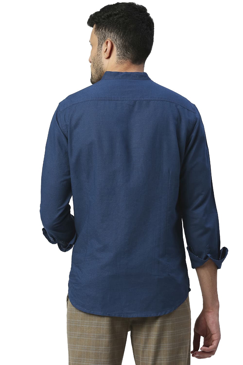 BASICS SLIM FIT COTTON LINEN SHIRT