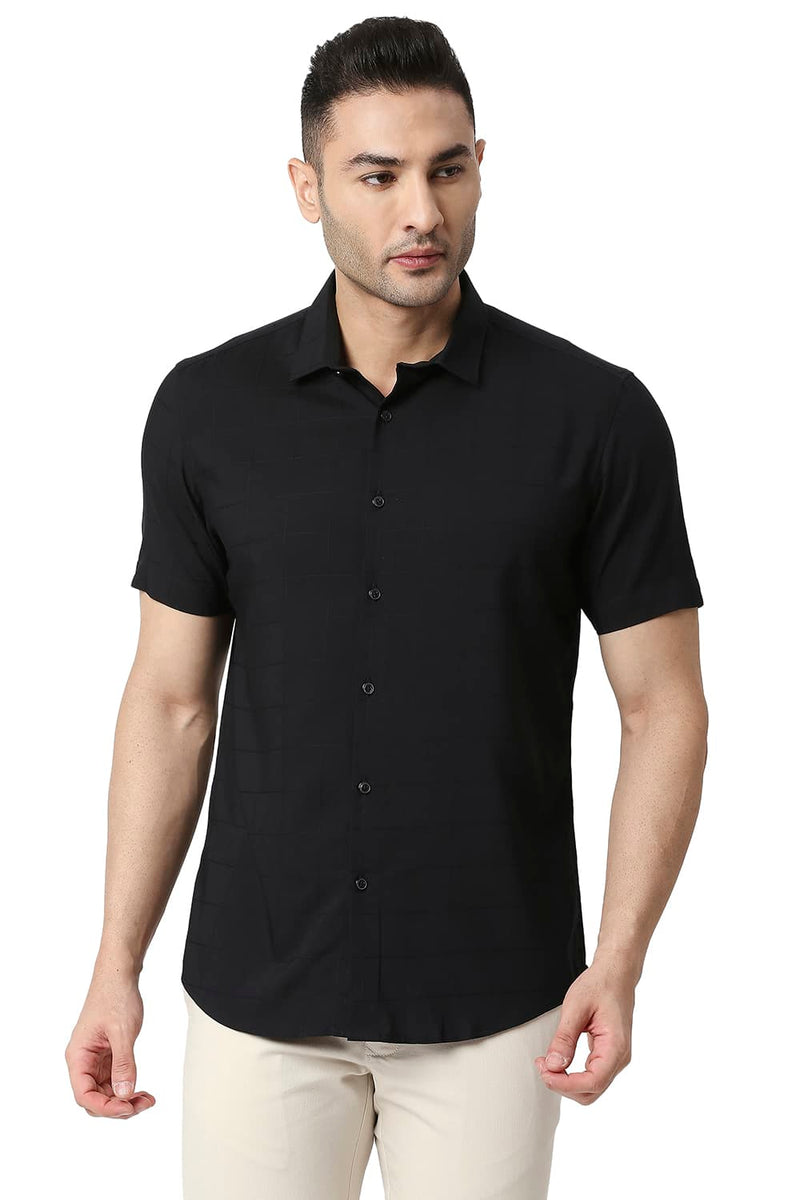 BASICS SLIM FIT TENCEL POLY STRETCH SHIRT