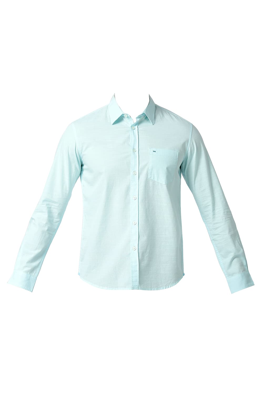 BASICS SLIM FIT COTTON SLUB SHIRT