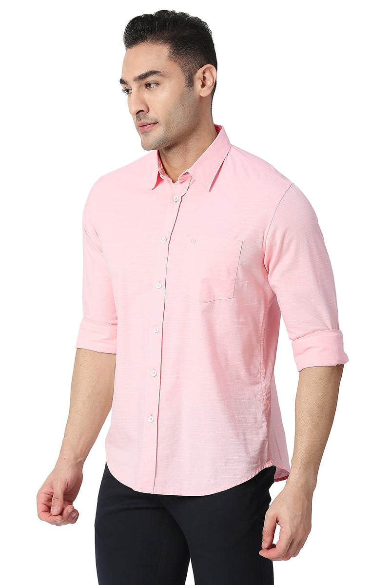 BASICS SLIM FIT COTTON SLUB SHIRT