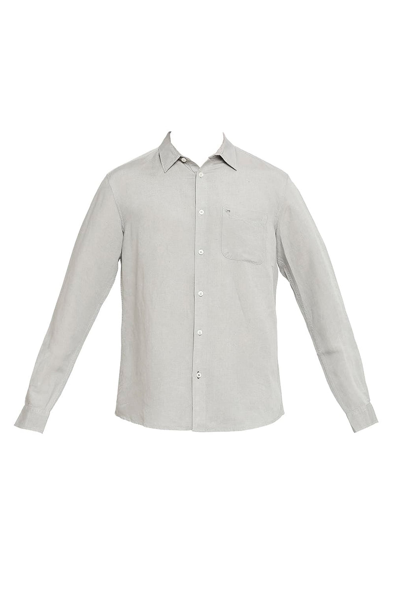 BASICS SLIM FIT LINEN VISCOSE SHIRT