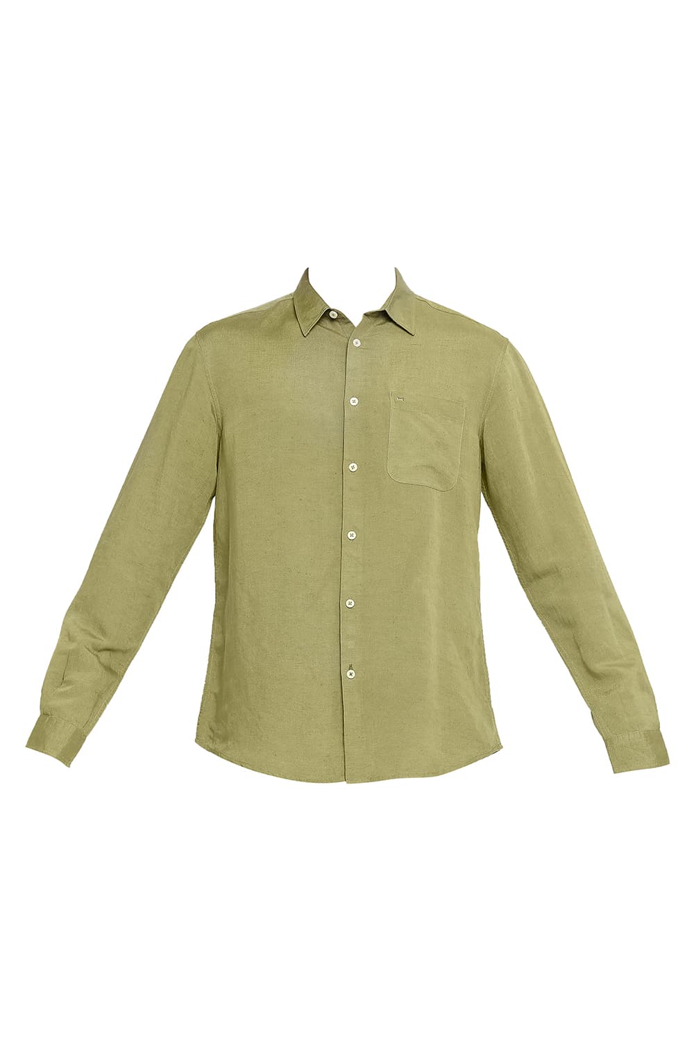 BASICS SLIM FIT LINEN VISCOSE SHIRT