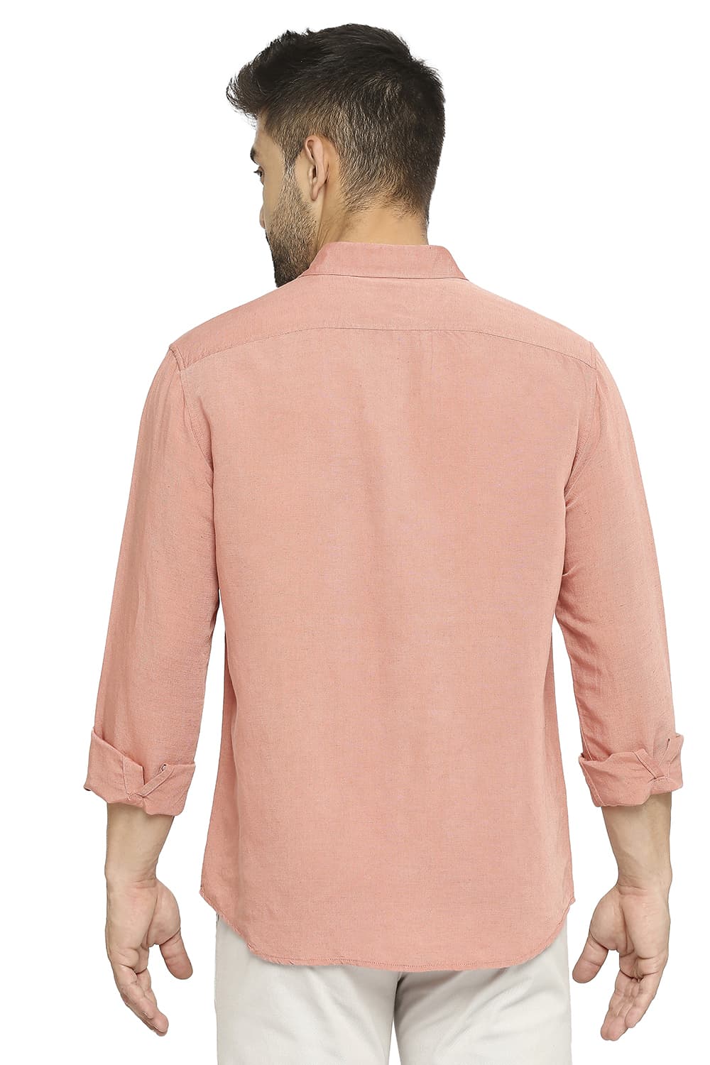 BASICS SLIM FIT LINEN VISCOSE SHIRT