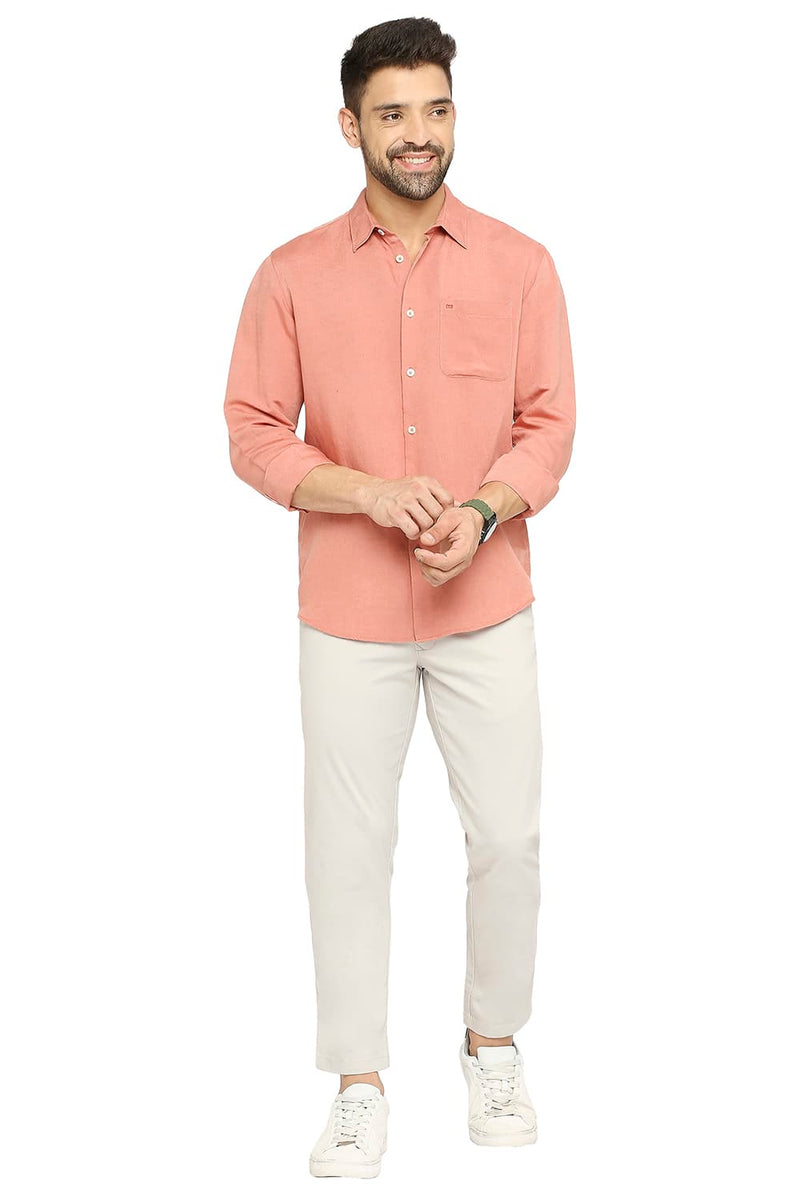 BASICS SLIM FIT LINEN VISCOSE SHIRT