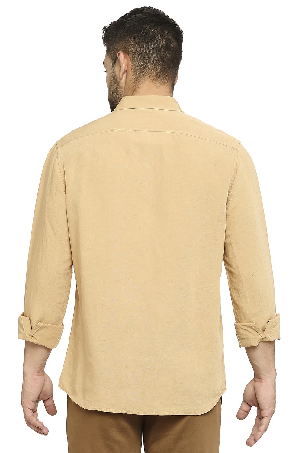 BASICS SLIM FIT LINEN VISCOSE SHIRT