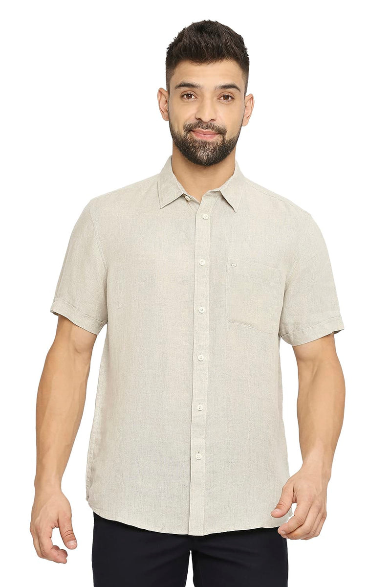 BASICS SLIM FIT LINEN SHIRT