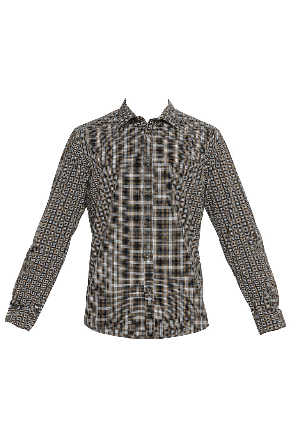 BASICS SLIM FIT COTTON CHECKS SHIRT