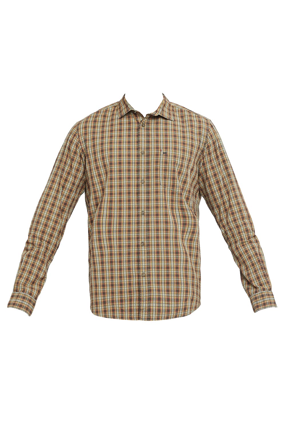 BASICS SLIM FIT COTTON CHECKS SHIRT