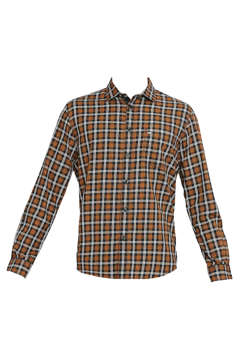 BASICS SLIM FIT COTTON TWILL CHECKS SHIRT