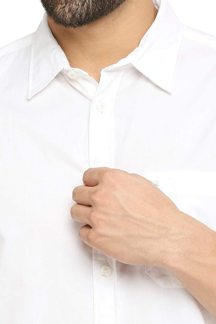 BASICS SLIM FIT CLOUD WHITE COTTON OXFORD SHIRT