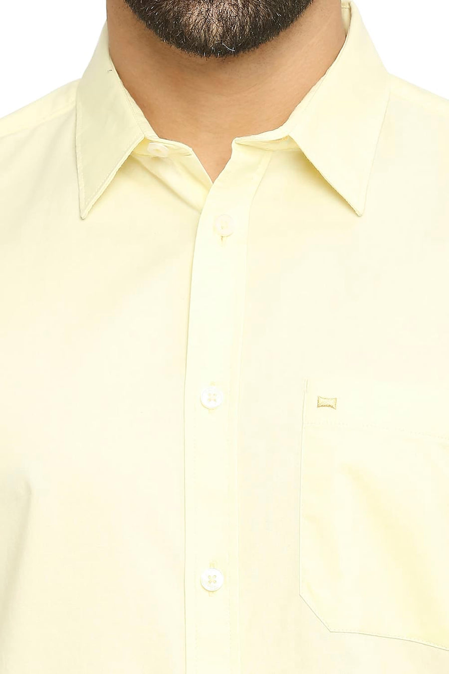 BASICS SLIM FIT TENDER YELLOW COTTON OXFORD SHIRT