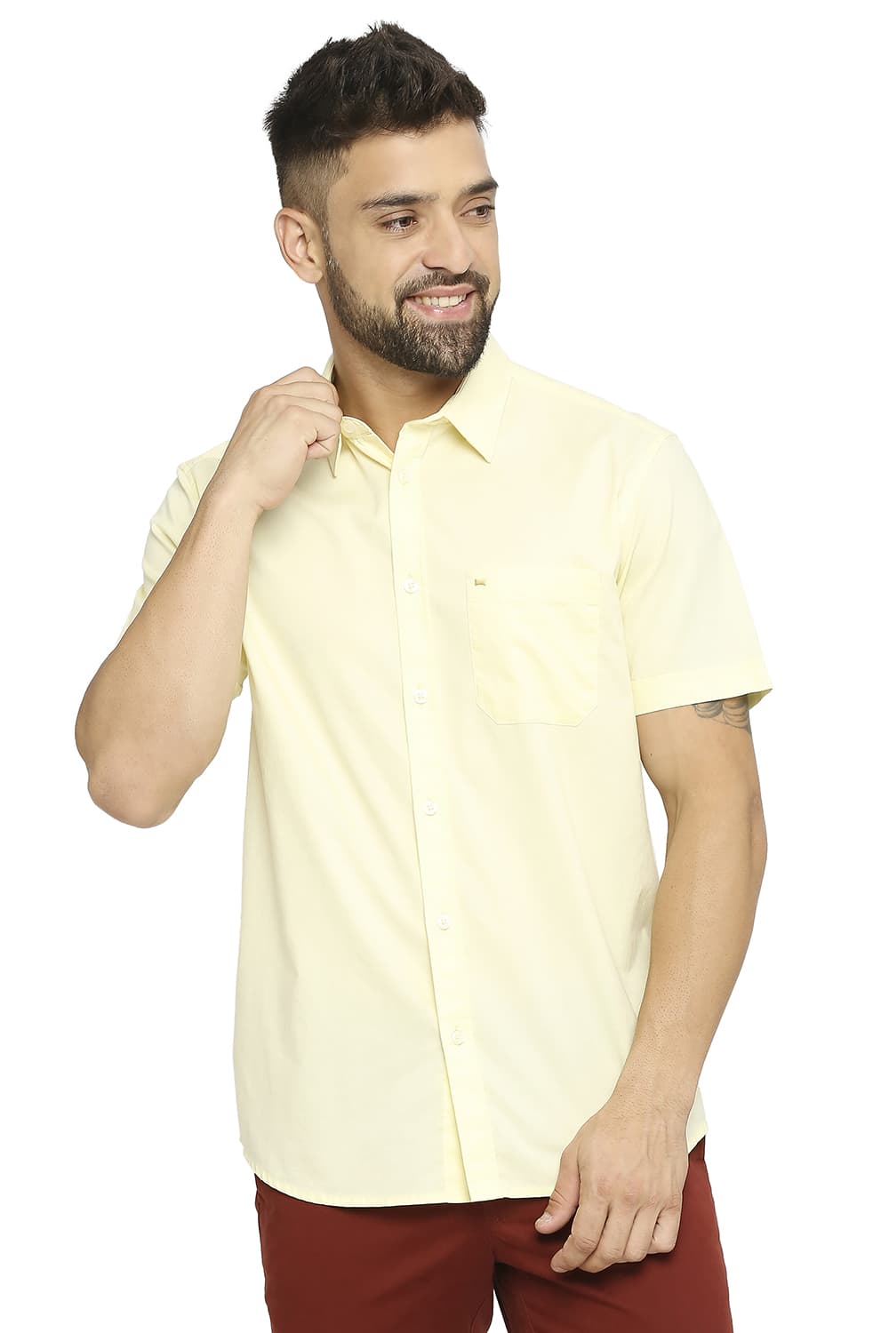 BASICS SLIM FIT COTTON OXFORD SHIRT