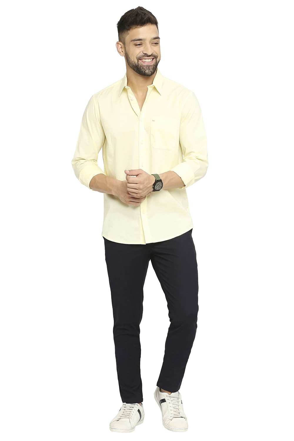 BASICS SLIM FIT COTTON OXFORD SHIRT