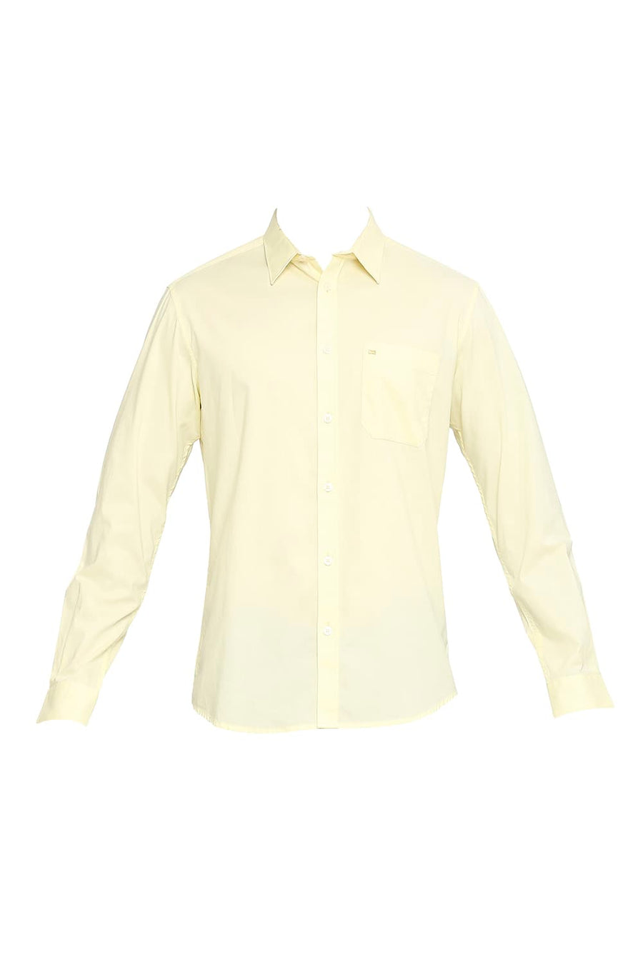 BASICS SLIM FIT TENDER YELLOW COTTON OXFORD SHIRT