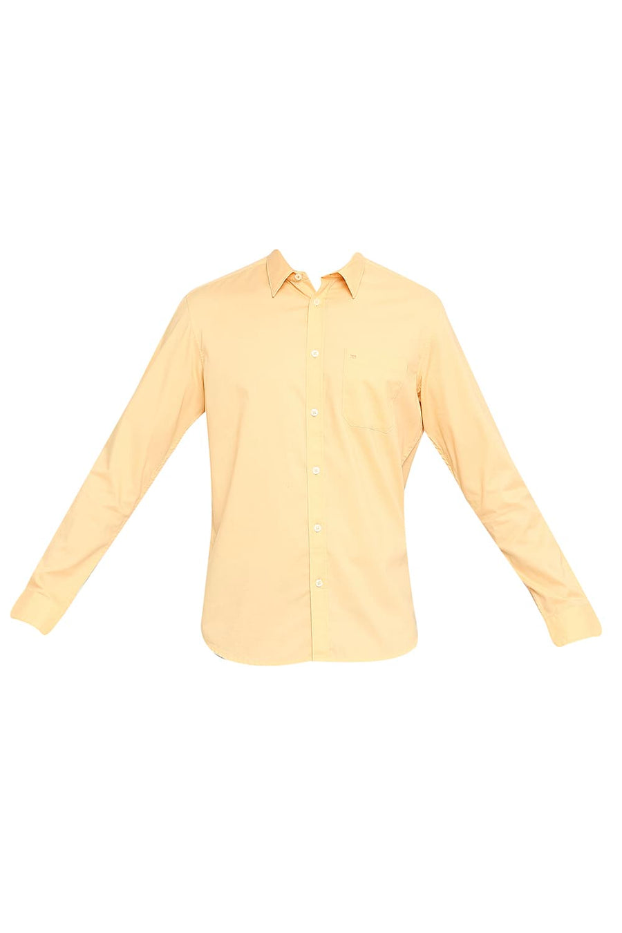 BASICS SLIM FIT APRICOT ORANGE COTTON OXFORD SHIRT