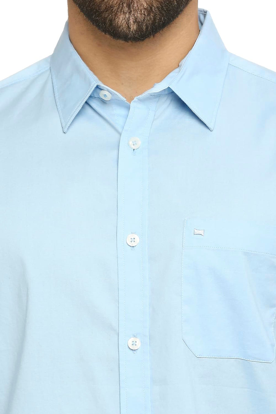 BASICS SLIM FIT AIRY BLUE COTTON OXFORD SHIRT