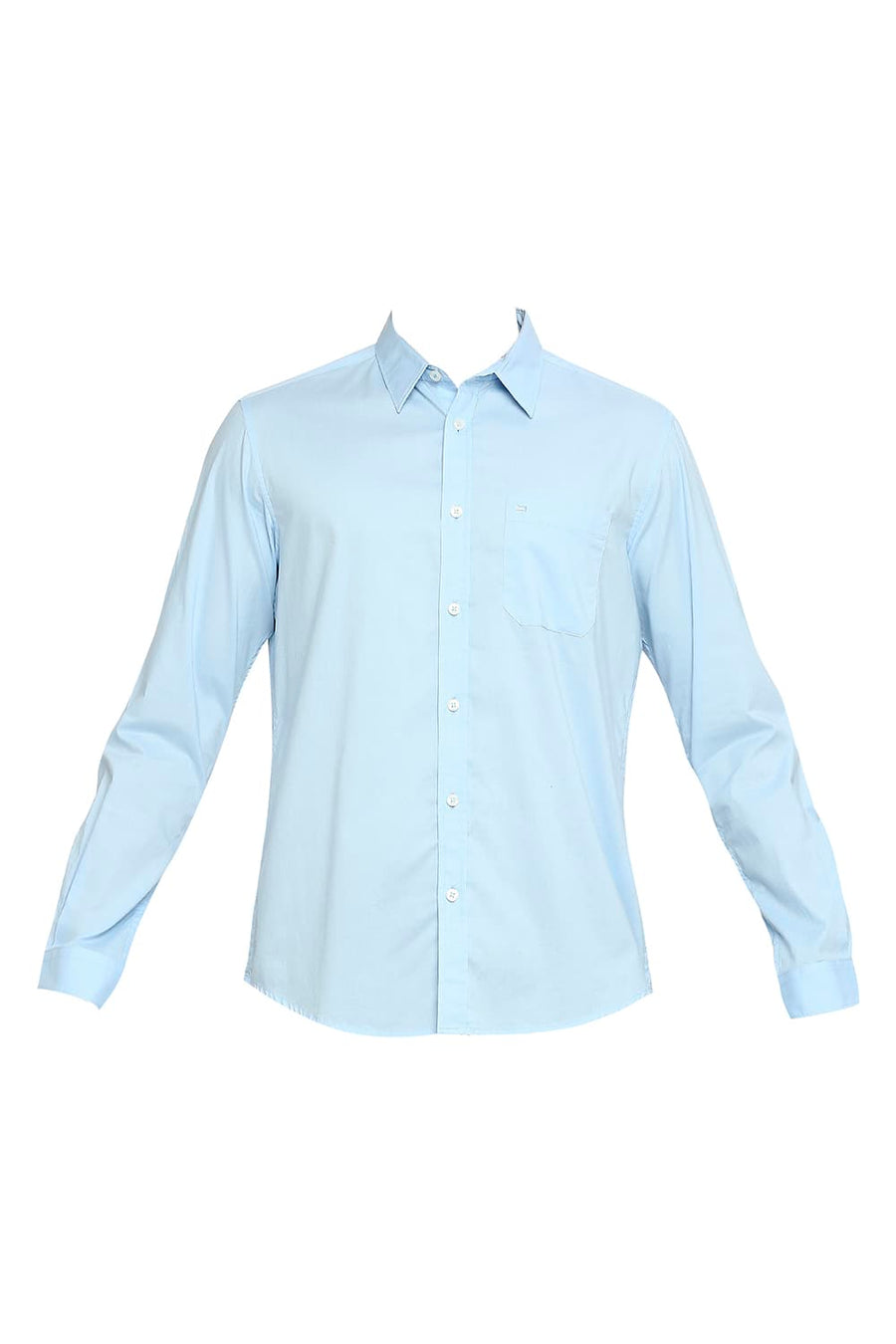 BASICS SLIM FIT AIRY BLUE COTTON OXFORD SHIRT