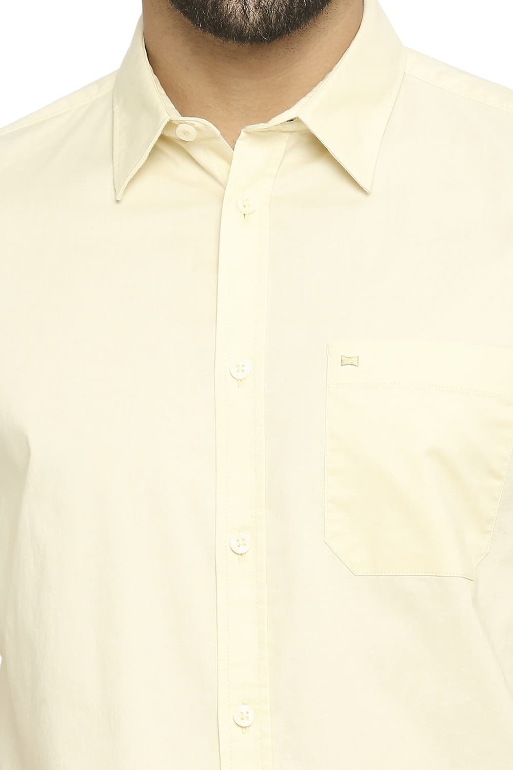 BASICS SLIM FIT COTTON OXFORD HALFSLEEVES SHIRT