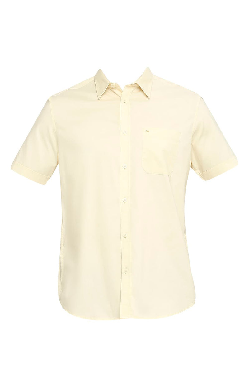 BASICS SLIM FIT COTTON OXFORD HALFSLEEVES SHIRT