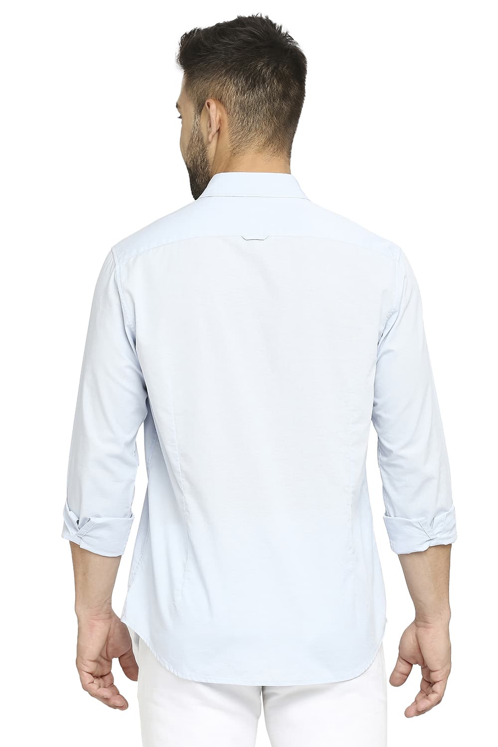 BASICS SLIM FIT COTTON SLUB SHIRT