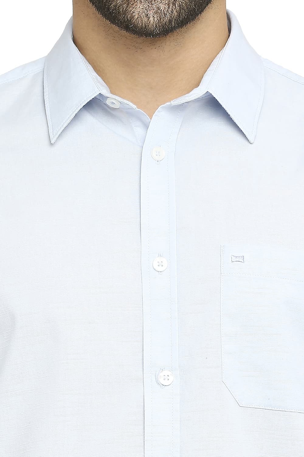 BASICS SLIM FIT COTTON SLUB SHIRT