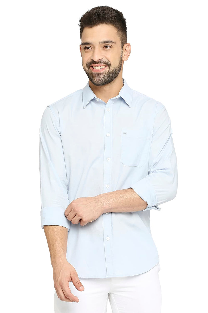 BASICS SLIM FIT COTTON SLUB SHIRT