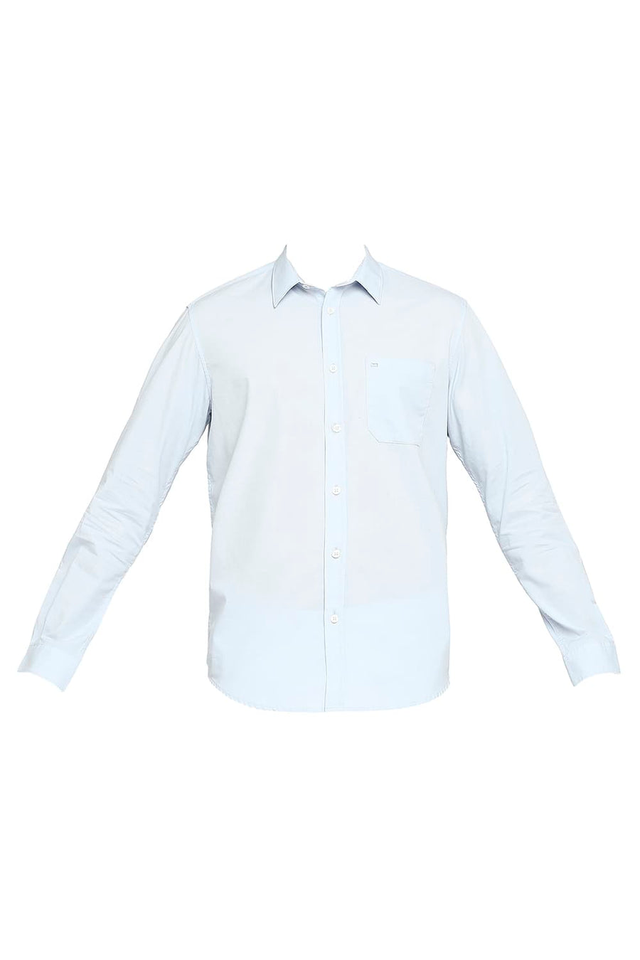 BASICS SLIM FIT CELESTIAL BLUE COTTON SLUB SHIRT