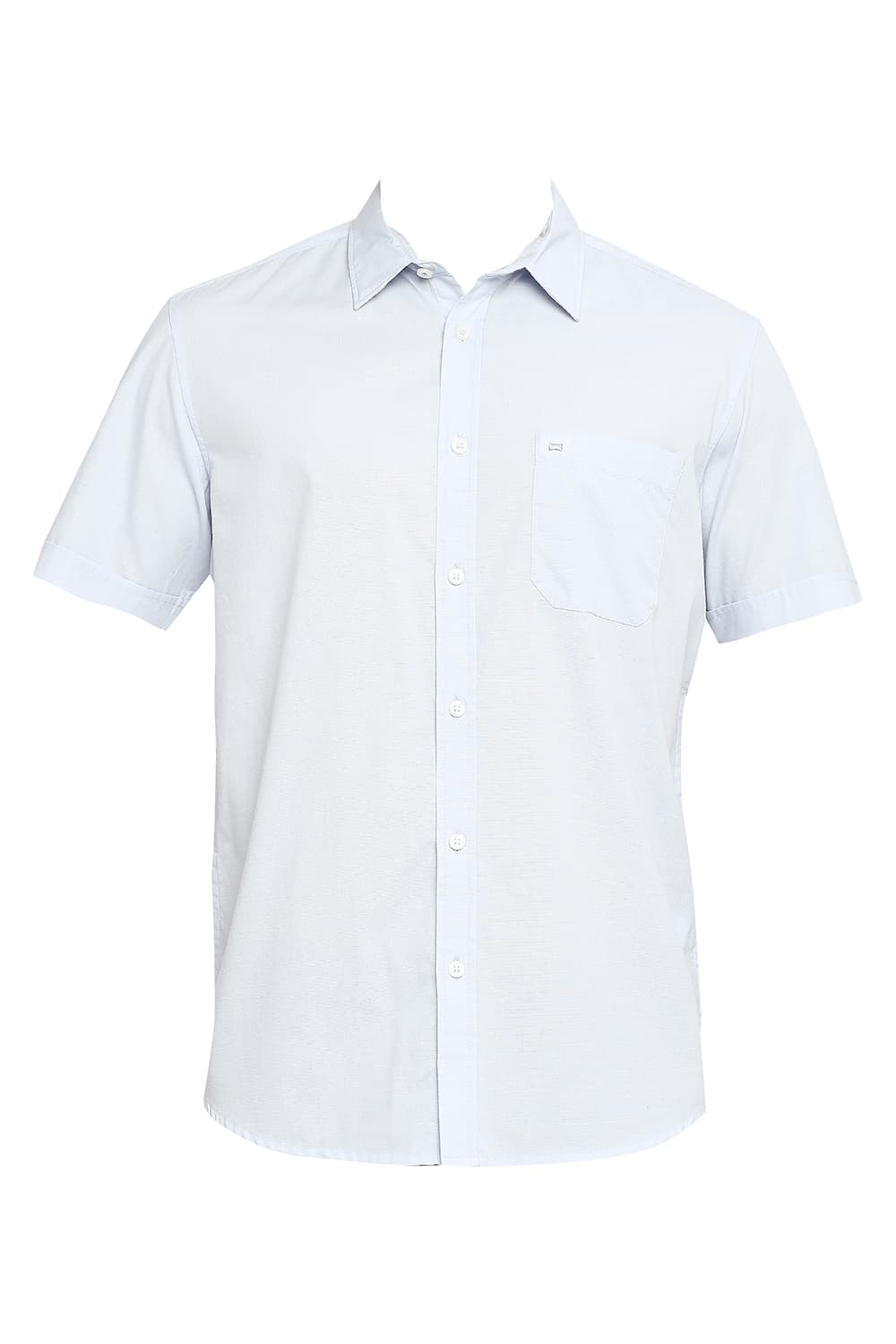 BASICS SLIM FIT COTTON SLUB HALFSLEEVES SHIRT