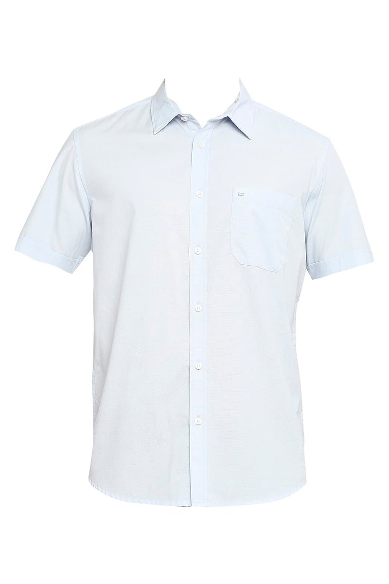 BASICS SLIM FIT COTTON SLUB HALFSLEEVES SHIRT