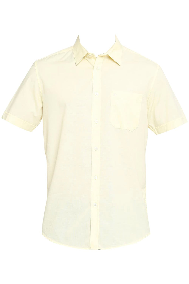 BASICS SLIM FIT COTTON SLUB HALFSLEEVES SHIRT