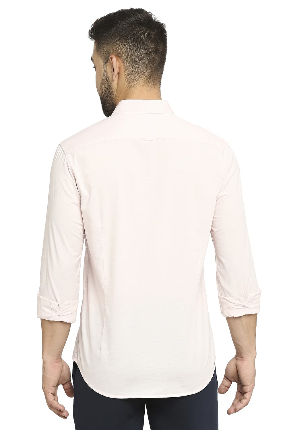 BASICS SLIM FIT COTTON SLUB SHIRT