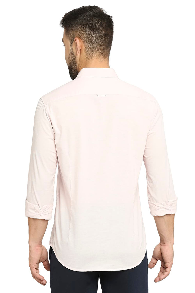 BASICS SLIM FIT COTTON SLUB SHIRT