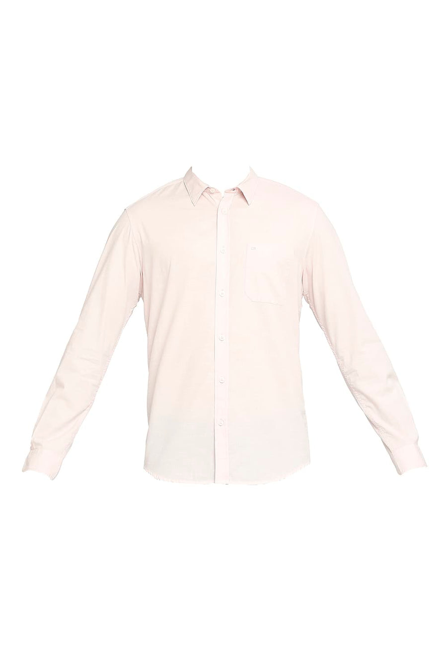 BASICS SLIM FIT MAUVE PINK COTTON SLUB SHIRT