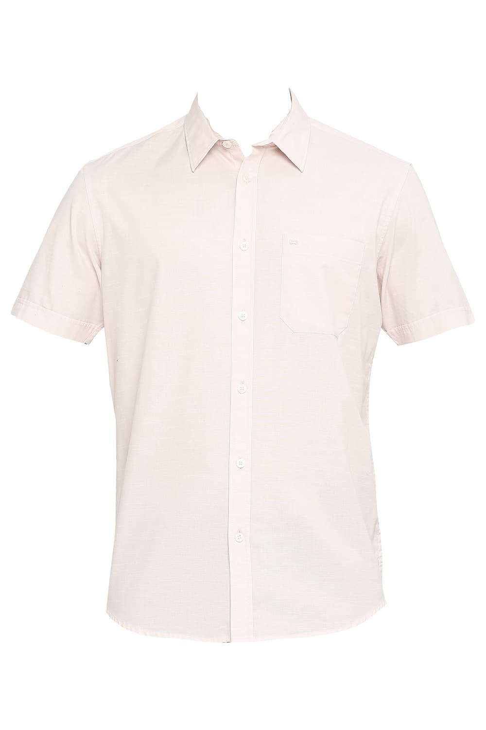 BASICS SLIM FIT COTTON SLUB HALFSLEEVES SHIRT