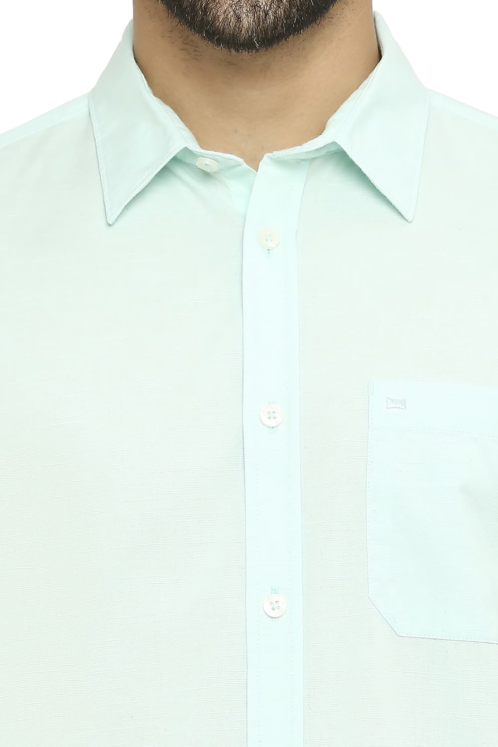 BASICS SLIM FIT COTTON SLUB SHIRT