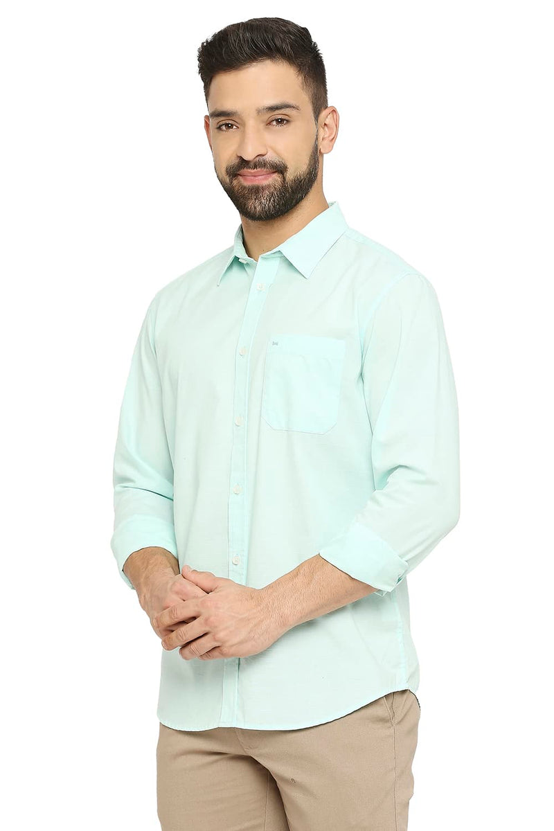 BASICS SLIM FIT COTTON SLUB SHIRT